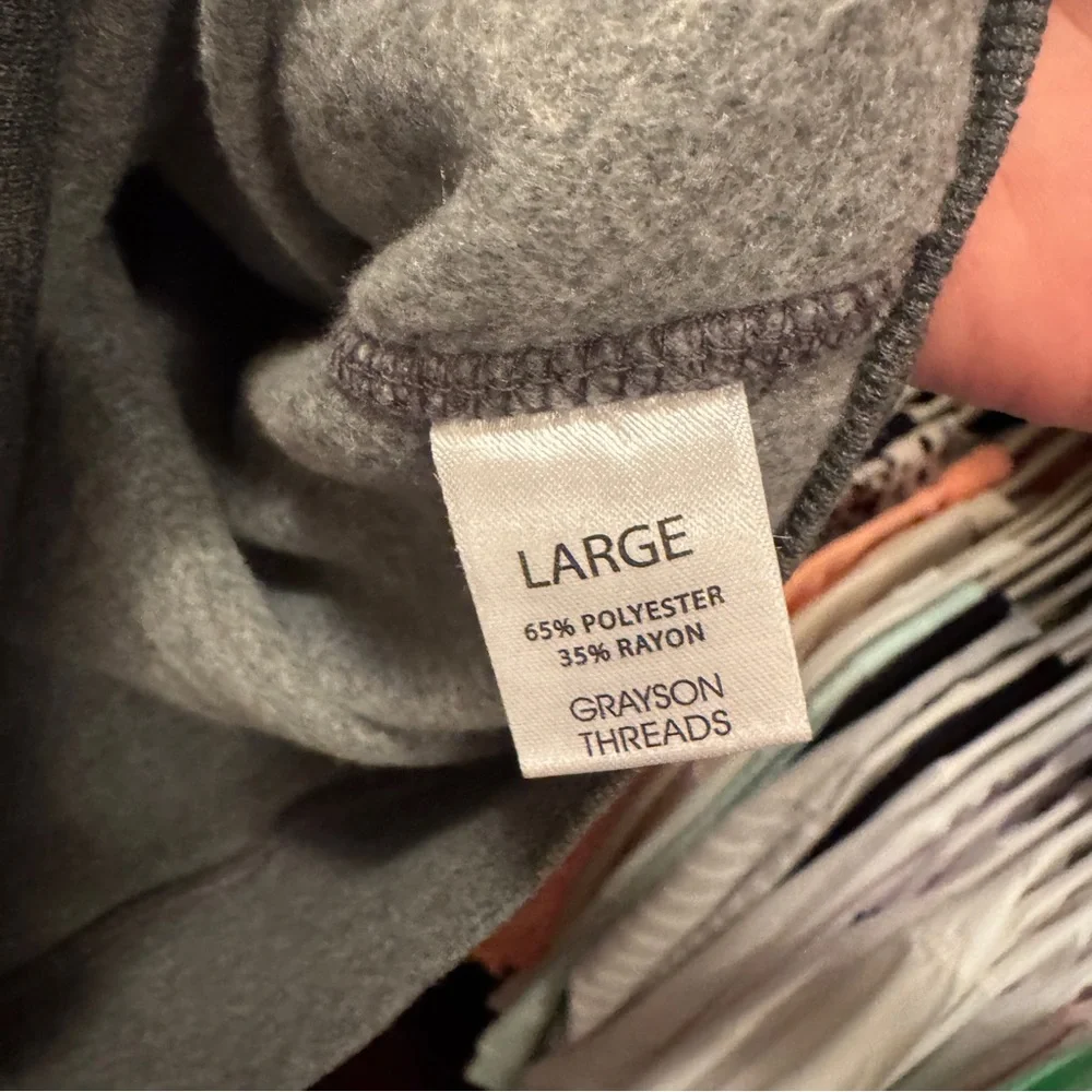 Grayson Threads Gray and White Crewneck Sweater